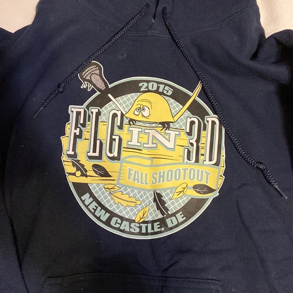Brand new Delaware Staff tournament lacrosse gildan hoodie with drawstrings - Picture 2 of 3